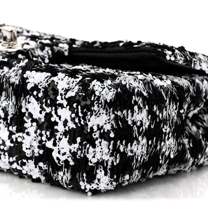 Chanel Sequin Houndstooth Small Flap Black White 10 of 10