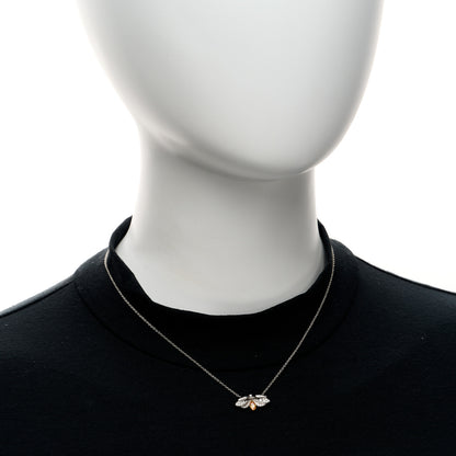 Tiffany Platinum 18K Yellow Gold Diamond Spessartine Paper Flowers Firefly Pendant Necklace 2 of 5