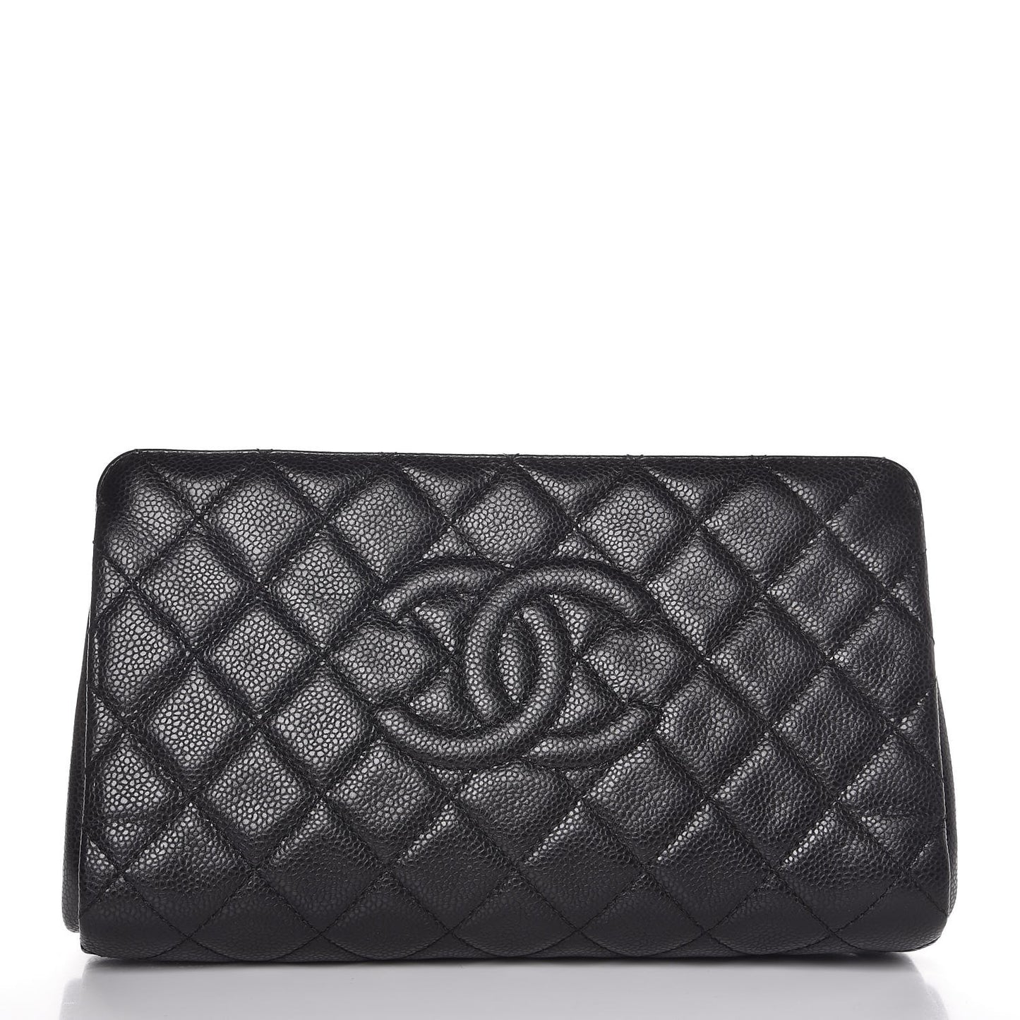 Caviar Quilted CC Large Clutch Black
