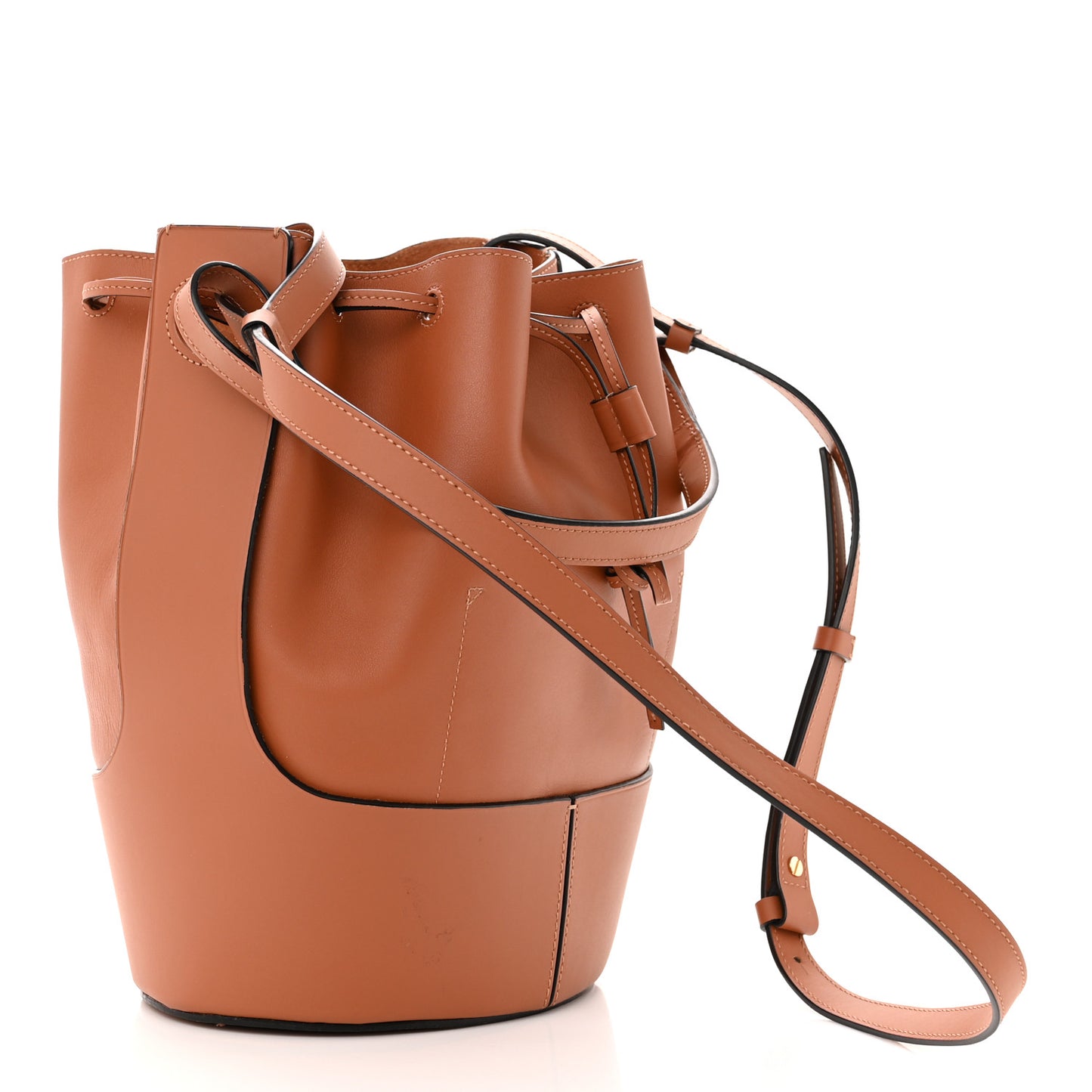 Calfskin Balloon Bucket Bag Tan