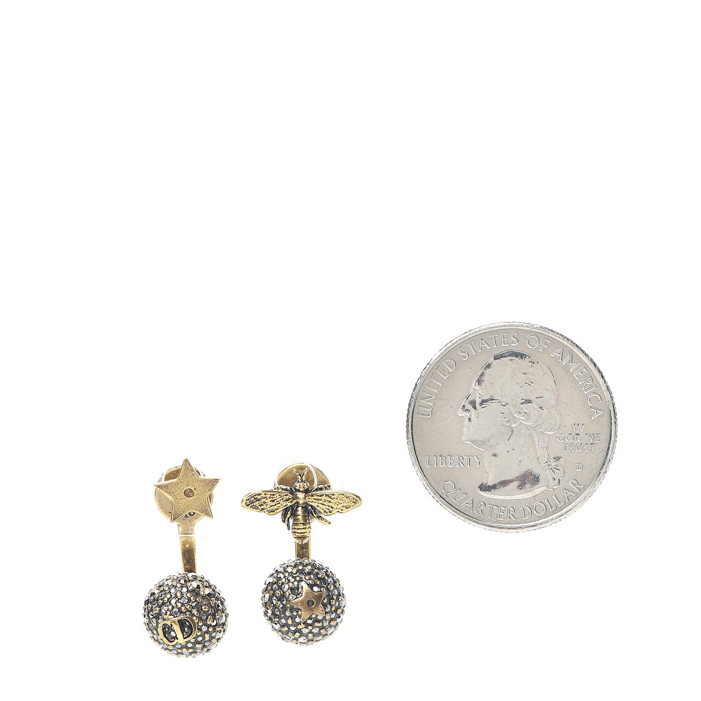Metal Bee Star Tribale Earrings Aged Gold