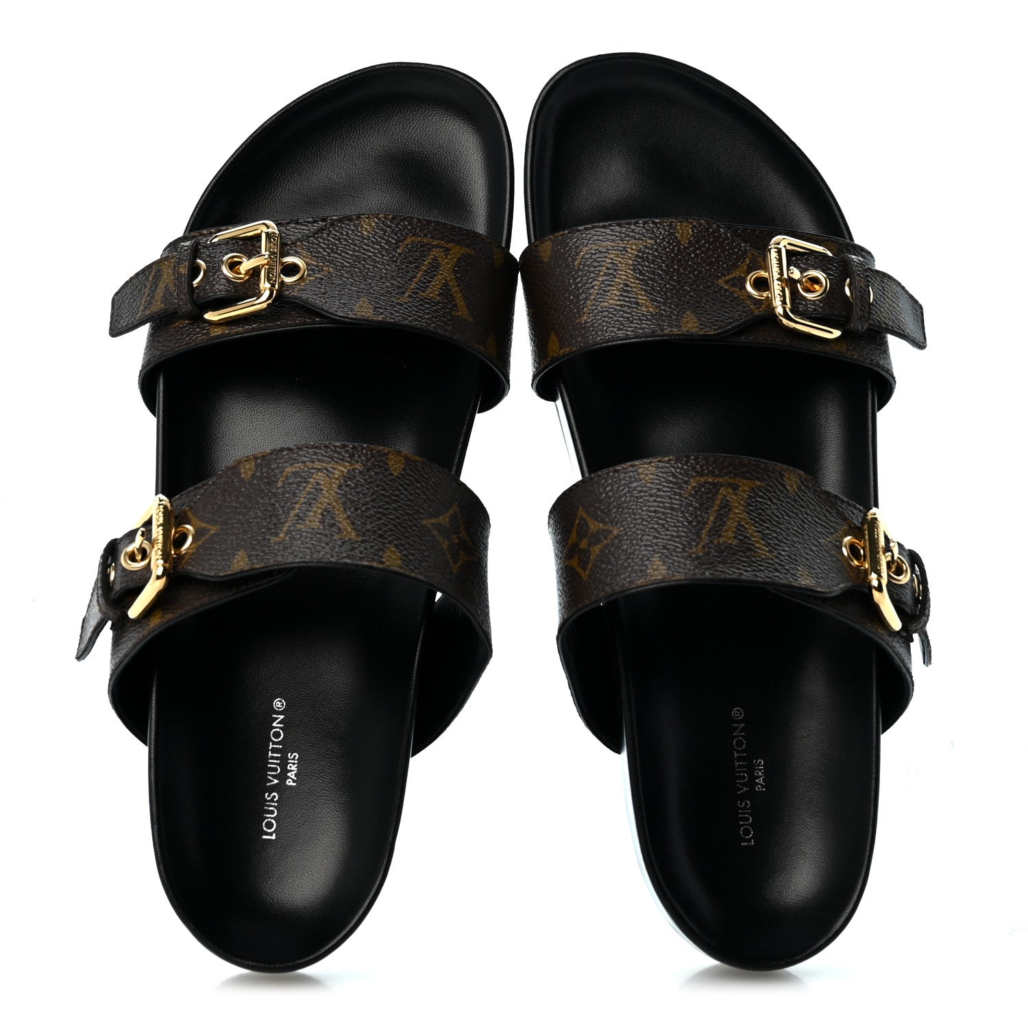 Louis Vuitton Monogram Bom Dia Mule Sandals 40 Black 2 of 11