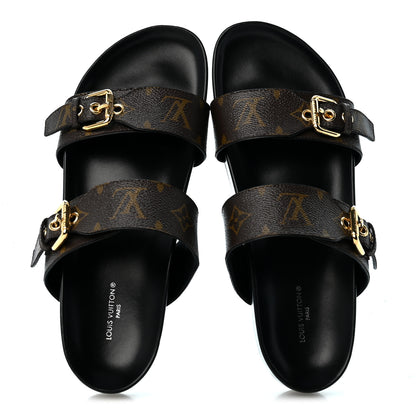 Louis Vuitton Monogram Bom Dia Mule Sandals 40 Black 2 of 11