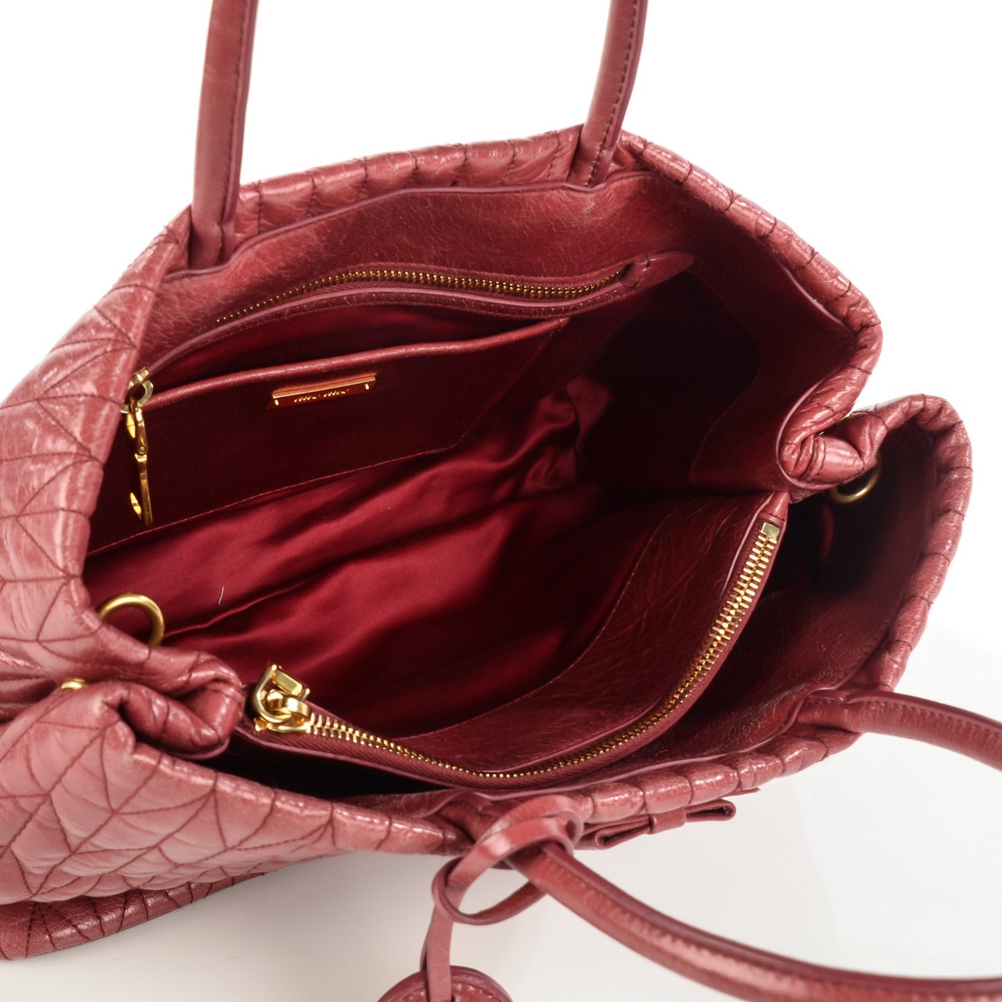 Vitello Shine Matelasse Trapu Tote Bruyere