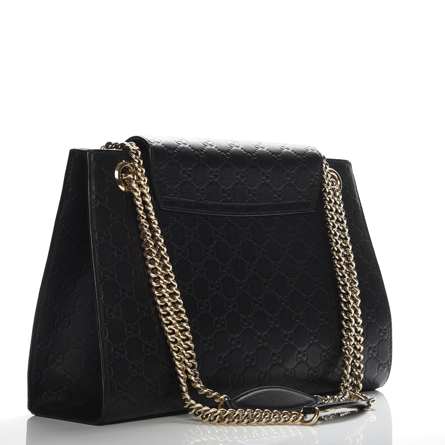 Gucci Guccissima Large Emily Chain Shoulder Bag Black 3 of 7