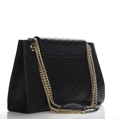 Gucci Guccissima Large Emily Chain Shoulder Bag Black 3 of 7