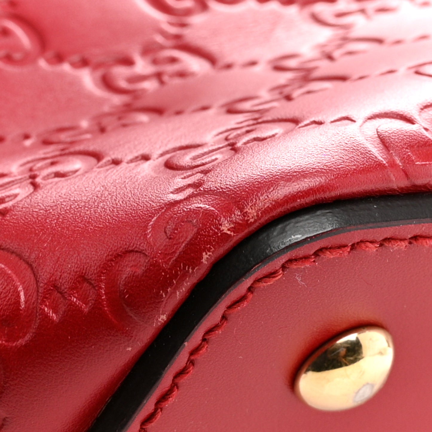 Guccissima Linea A Foldover Tote Red