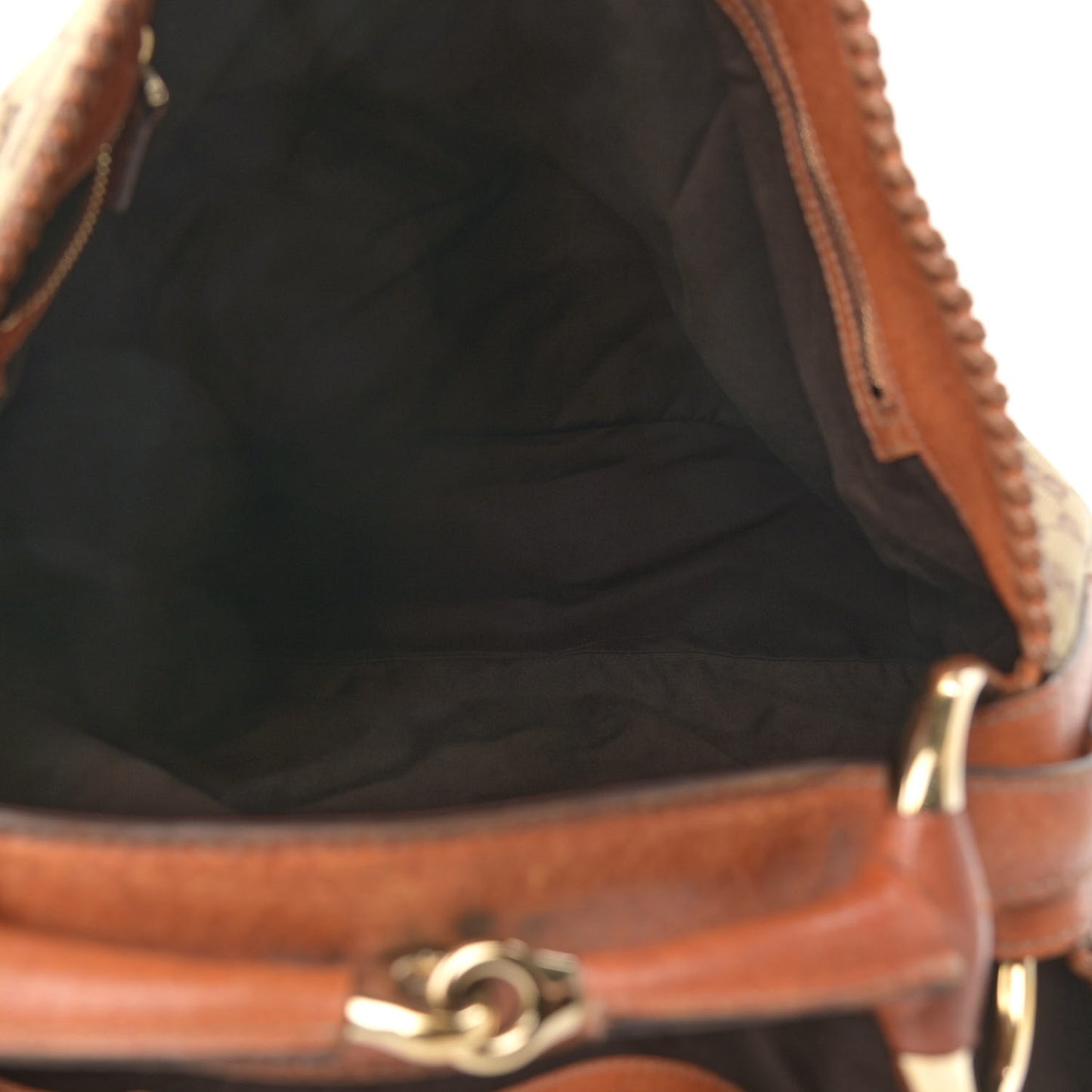 Monogram Large Horsebit Chain Hobo Brown