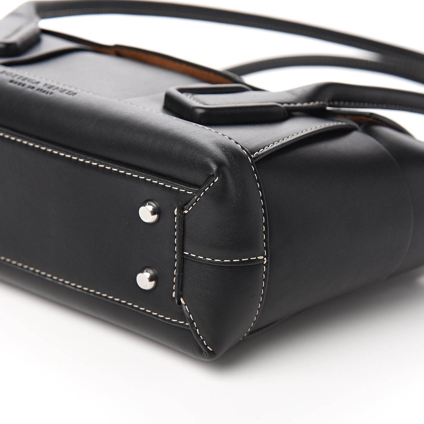 French Calfskin Maxi Intrecciato Small Arco Black