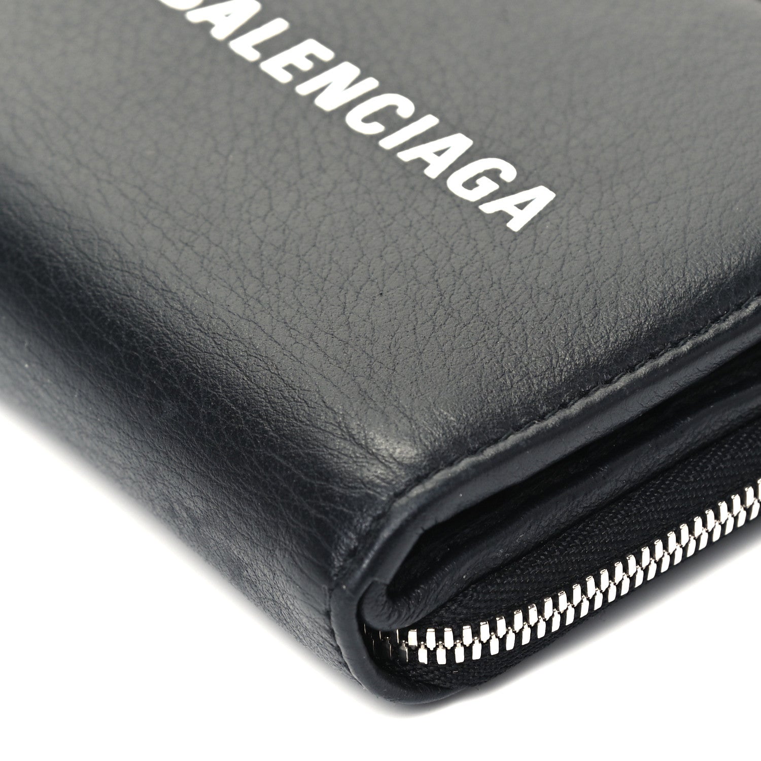 Balenciaga Calfskin Everyday Multi Zip Wallet Black 10 of 10