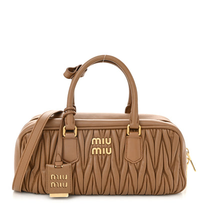 Miu Miu Nappa Matelasse Large Arcadie Top Handle Bag Caramel 1 of 10