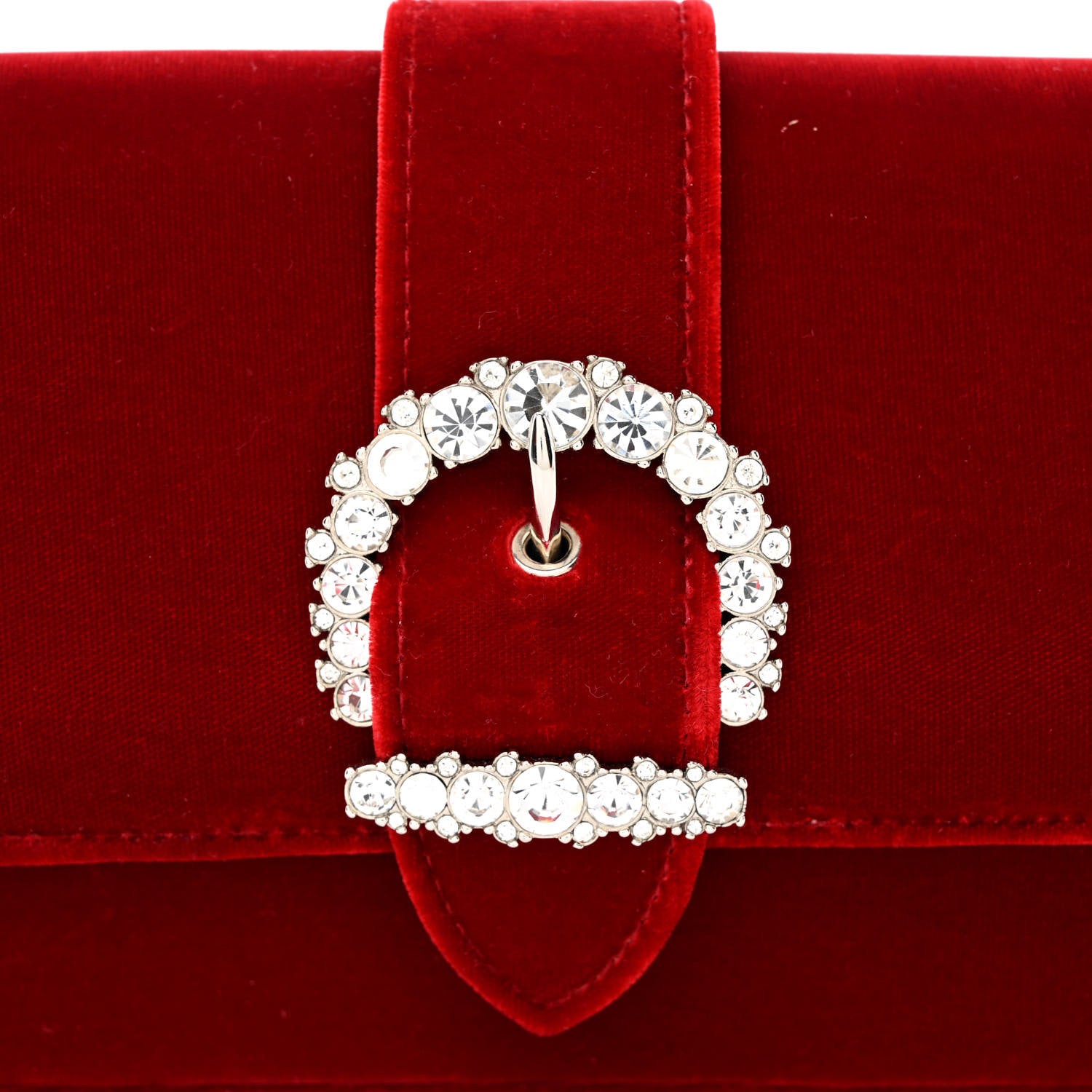 Jimmy Choo Velvet Crystal Cheri Wallet on Chain Royal Red 8 of 10