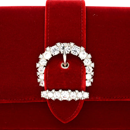 Jimmy Choo Velvet Crystal Cheri Wallet on Chain Royal Red 8 of 10