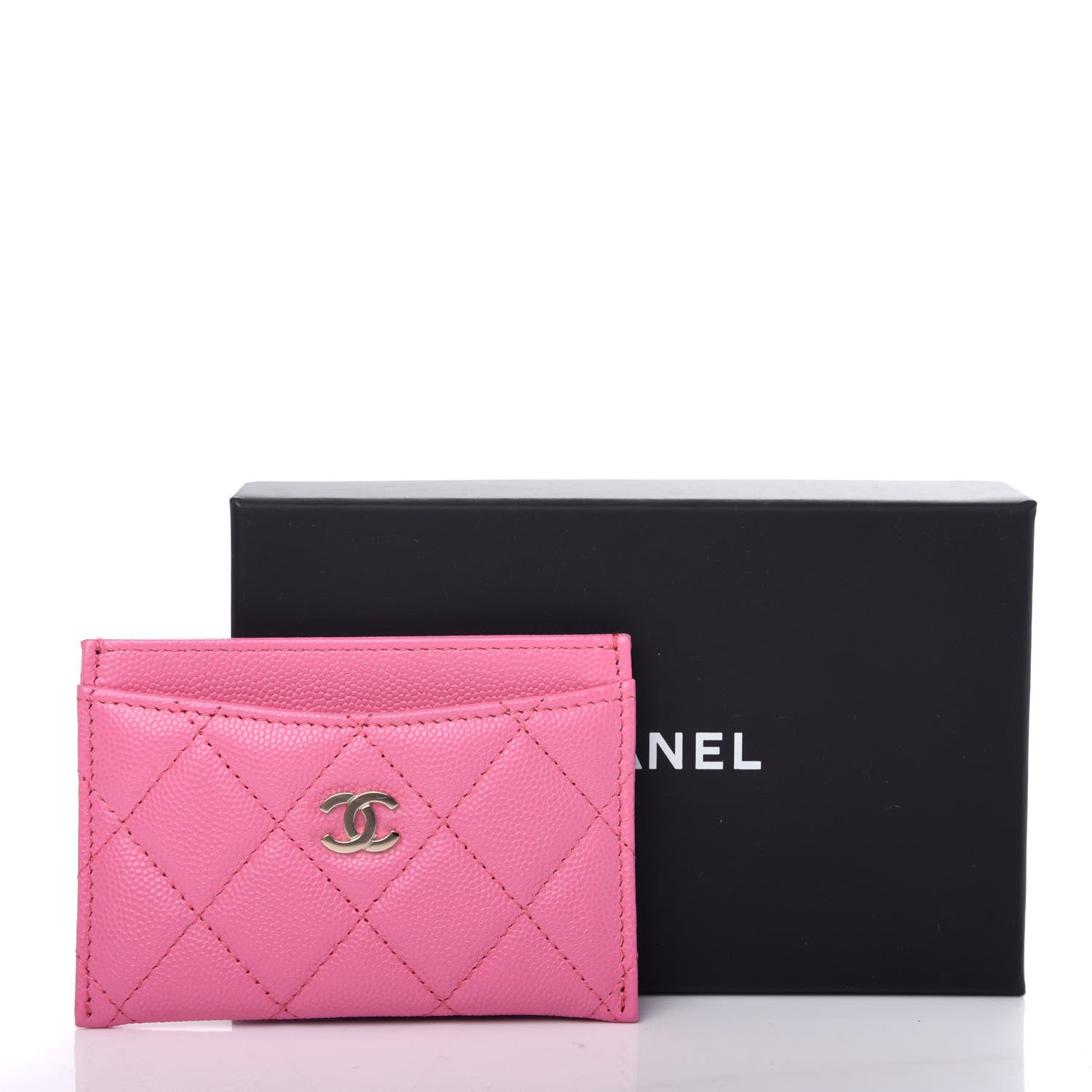 Chanel Caviar Quilted Card Holder Pink 9 of 9