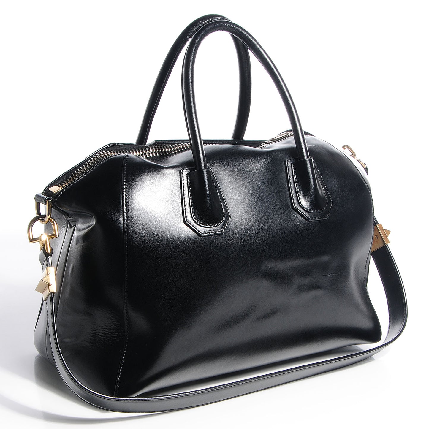 Shiny Lord Calfskin Medium Antigona Black