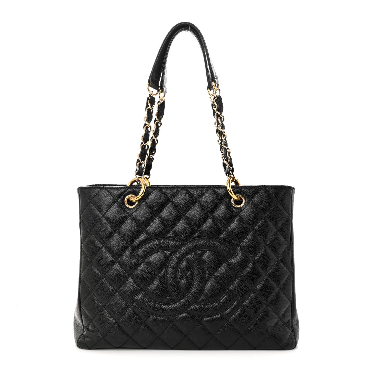 Caviar Quilted Grand Shopping Tote GST Black