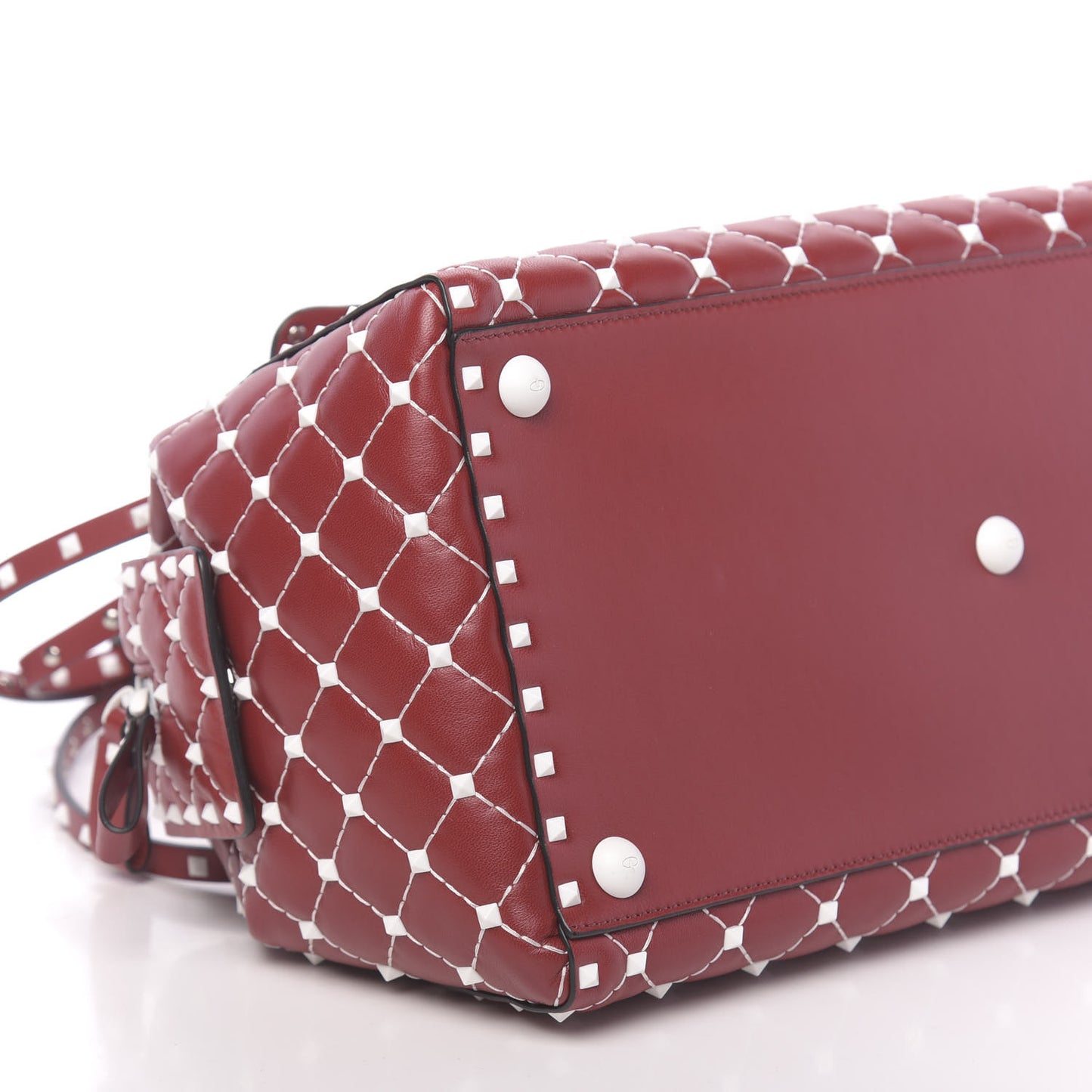 Lambskin Free Rockstud Spike Duffle Bag Rosso Valentino