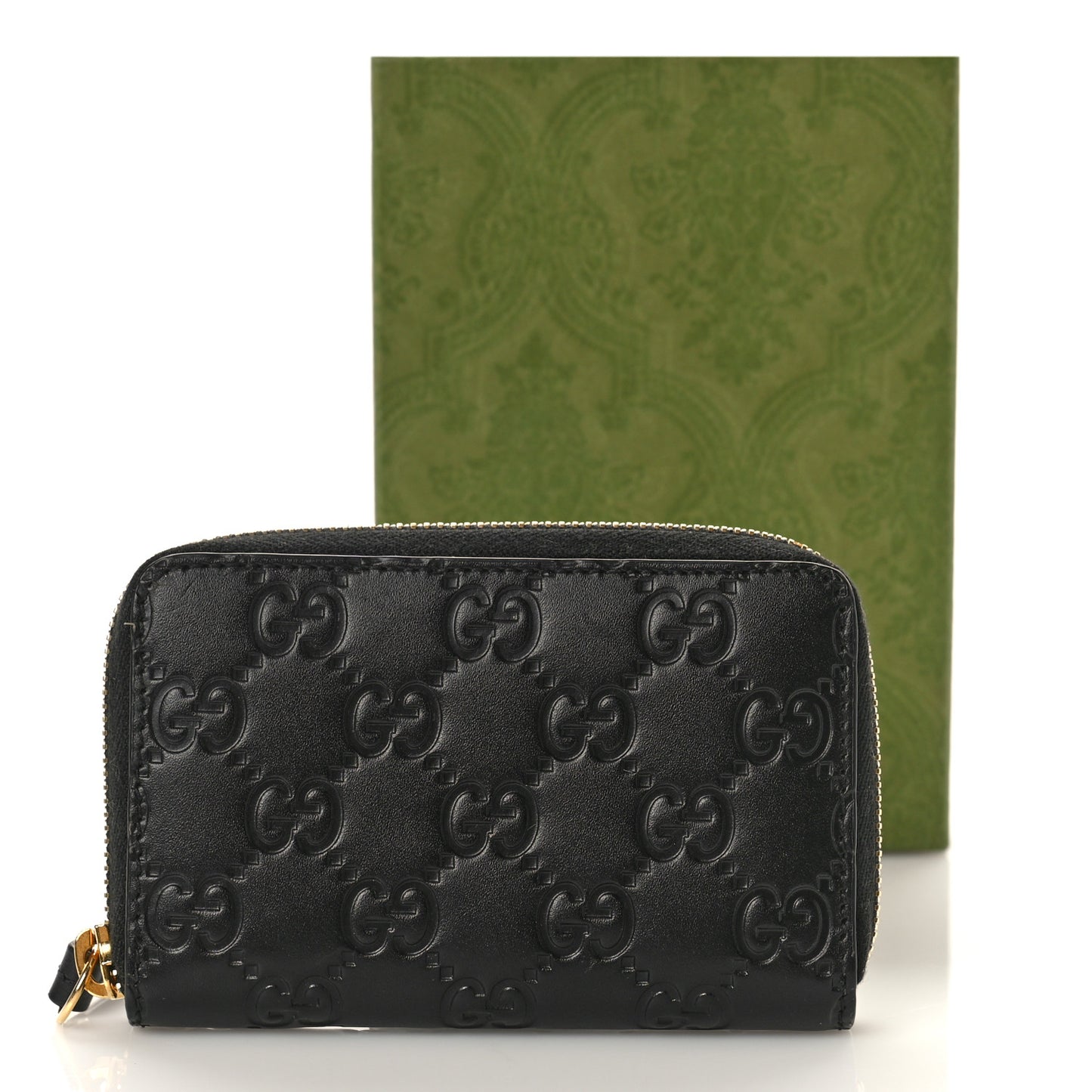 Guccissima Zip Around Card Case Black