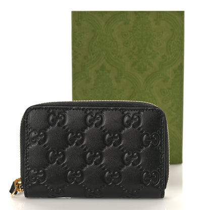 Gucci Guccissima Zip Around Card Case Black 9 of 9