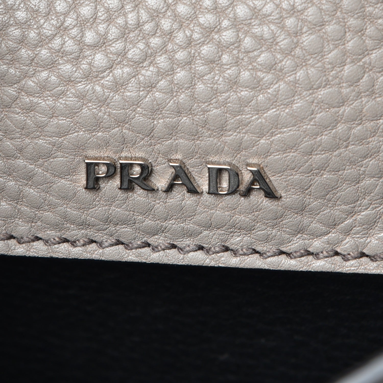 Prada Vitello Daino Small Double Bag Argilla Black 7 of 13