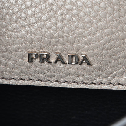 Prada Vitello Daino Small Double Bag Argilla Black 7 of 13