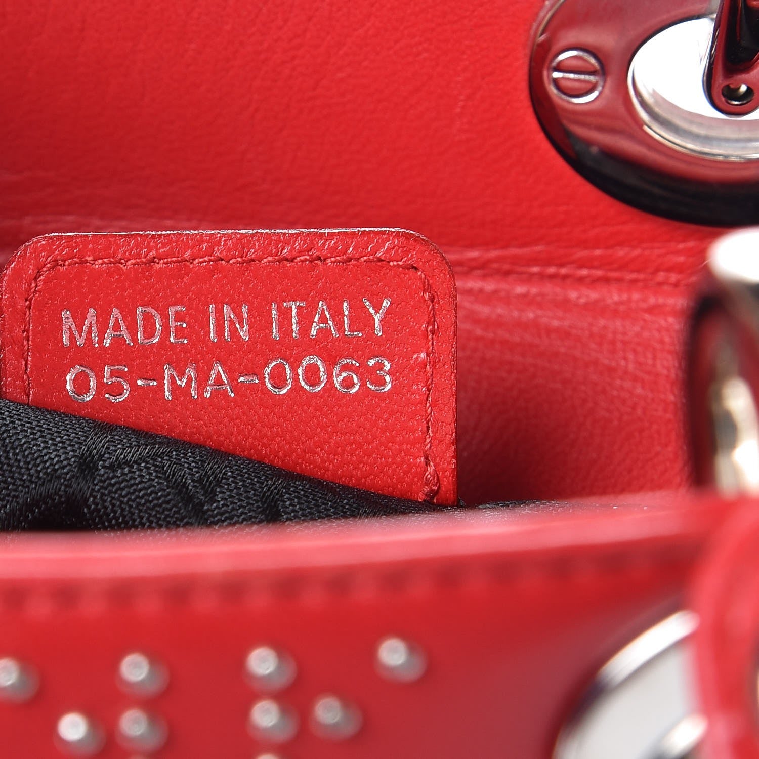 Christian Dior Lambskin Cannage Studded Large Lady Dior Red 7 of 13