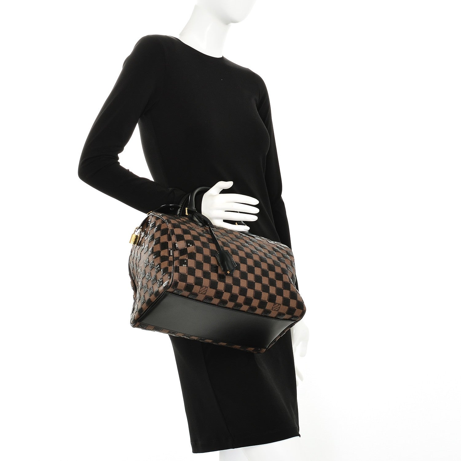 Louis Vuitton Damier Paillettes Speedy 30 Black 2 of 7