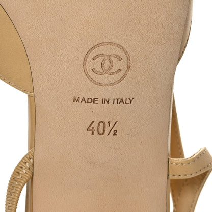 Chanel Goatskin Grosgrain Cap Toe CC Slingback Pumps 40.5 Beige Black 7 of 7