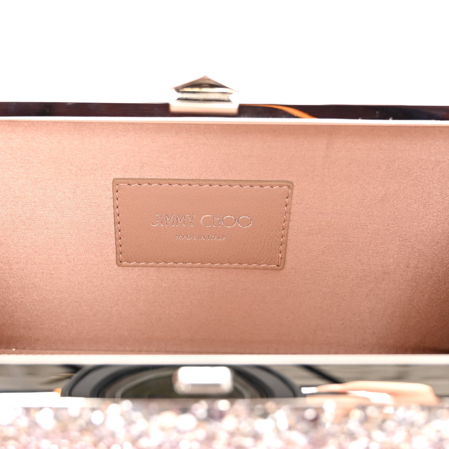 Jimmy Choo Coarse Glitter Celeste Clutch Pink Silver 6 of 9