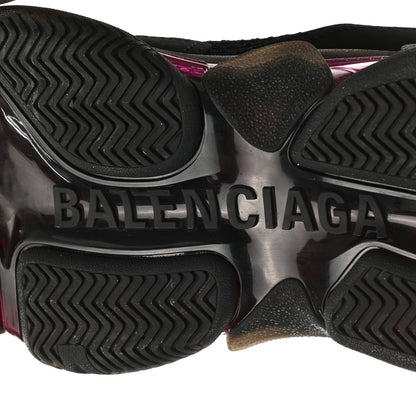Balenciaga Fabric Mesh Clear Sole Womens Triple S Sneakers 38 Black Pink Neon 6 of 11