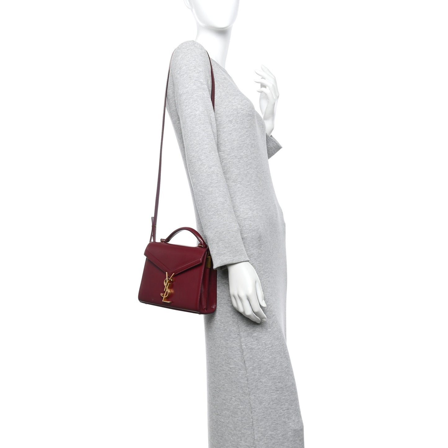 Calfskin Mini Classic Monogram Cassandra Top Handle New Dark Bordeaux