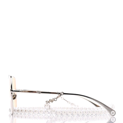 Chanel Butterfly Removable Pearl Chain Sunglasses 4262 Brown 3 of 4