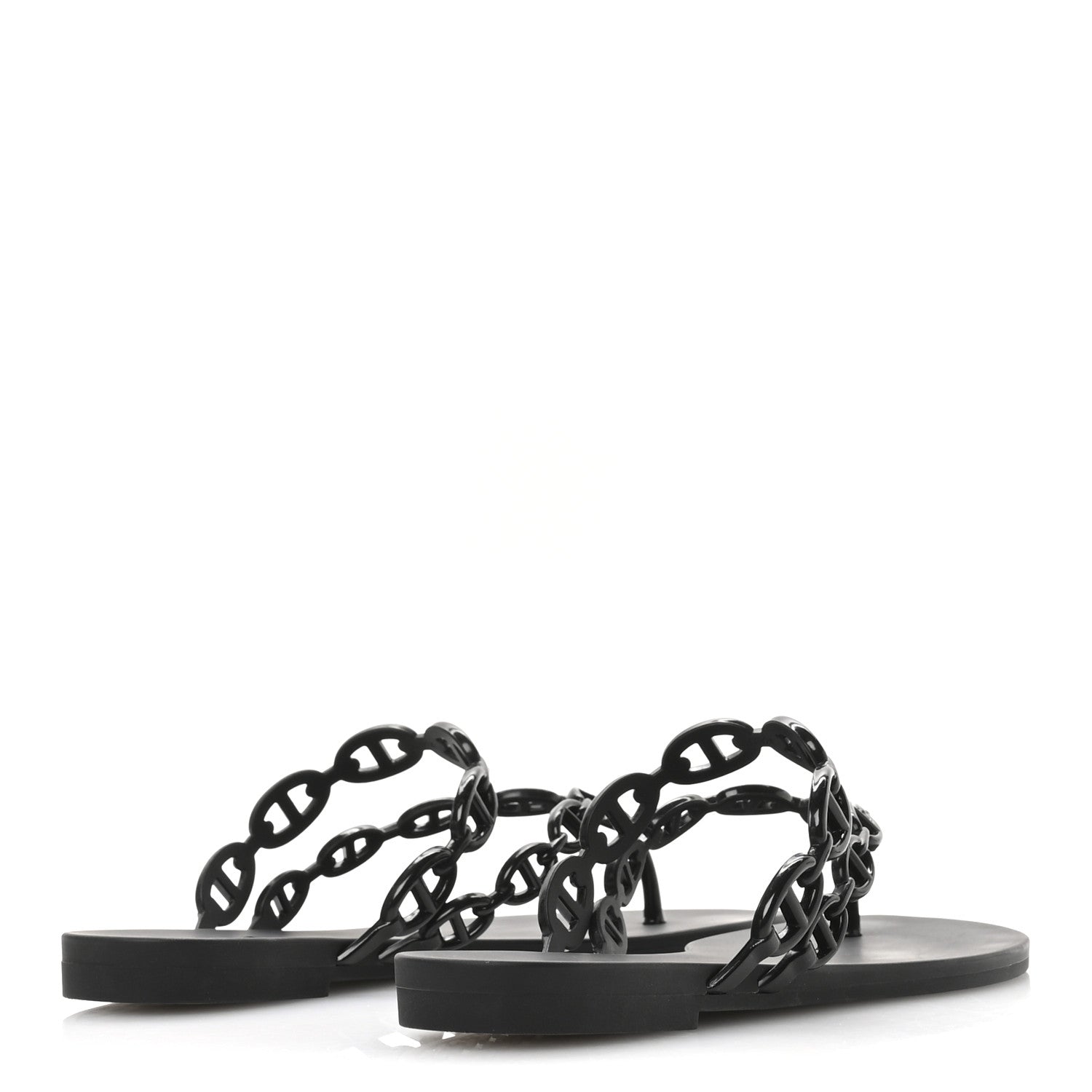 Hermes Rubber Chaine d'Ancre Island Sandals 36 Black 5 of 9