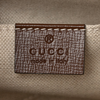Gucci GG Supreme Monogram Azalea Calfskin Mini Horsebit 1955 Top Handle Bag Beige Ebony Brown Sugar 6 of 9