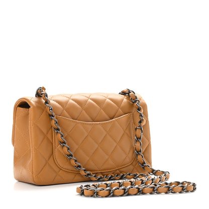 Chanel Lambskin Quilted Mini Rectangular Flap Camel 3 of 12
