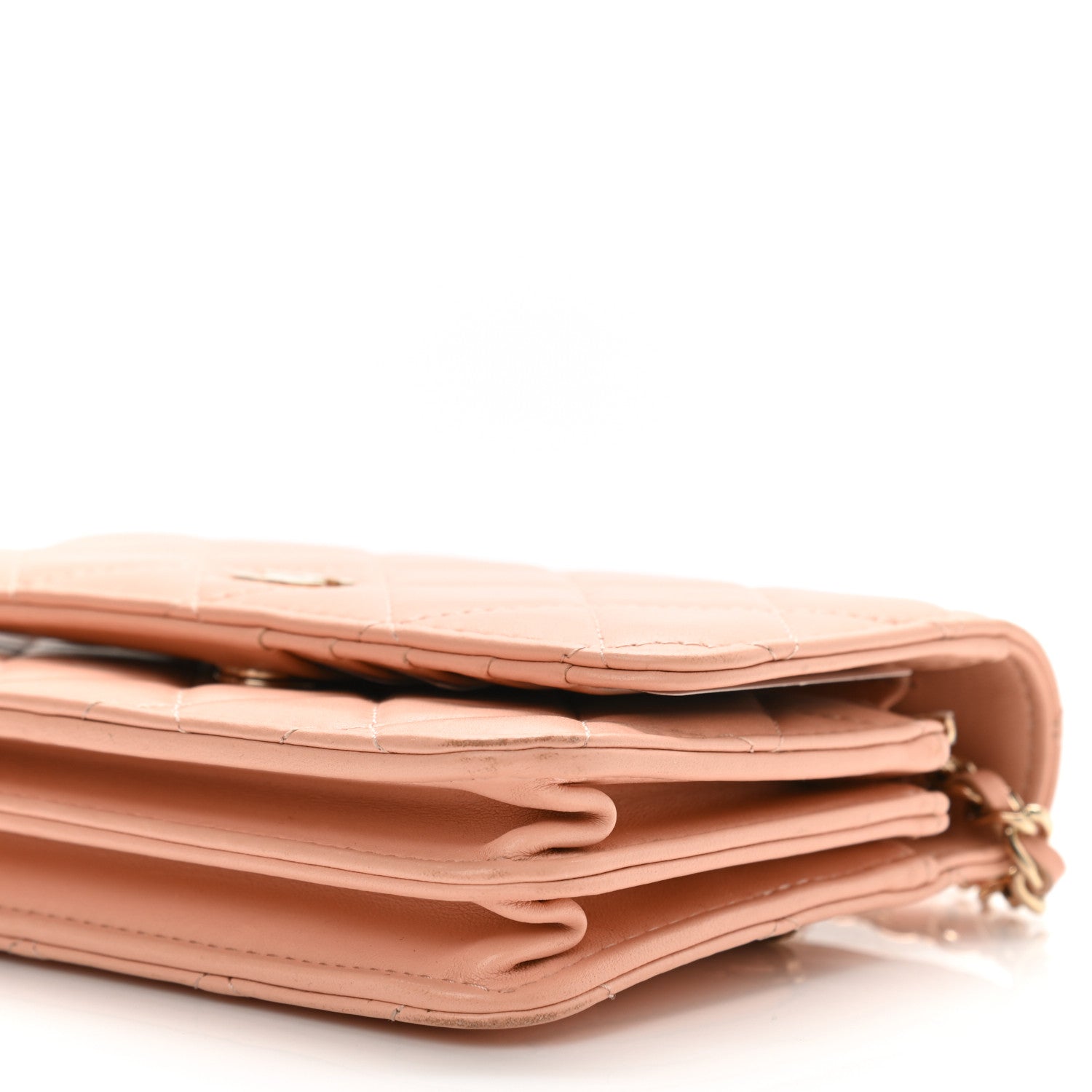 Chanel Lambskin Quilted Mini Wallet On Chain WOC Light Pink 10 of 12