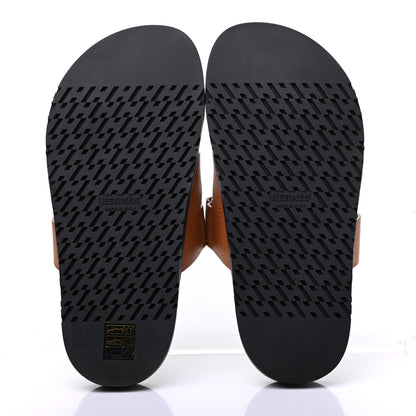Hermes Calfskin Womens Chypre Sandals 36 Gold 5 of 9