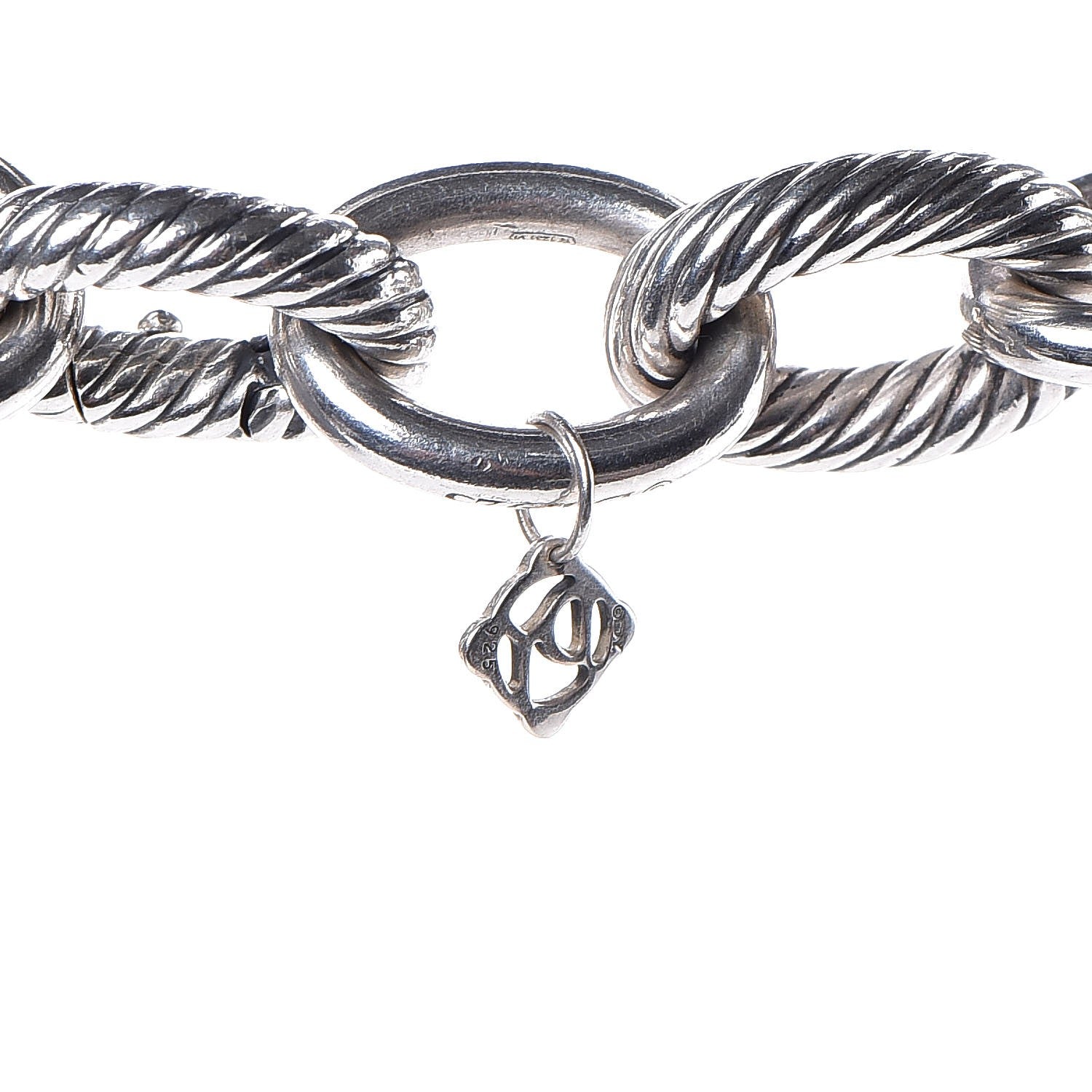 David Yurman Sterling Silver 16mm Large Oval Link Necklace 4 of 7