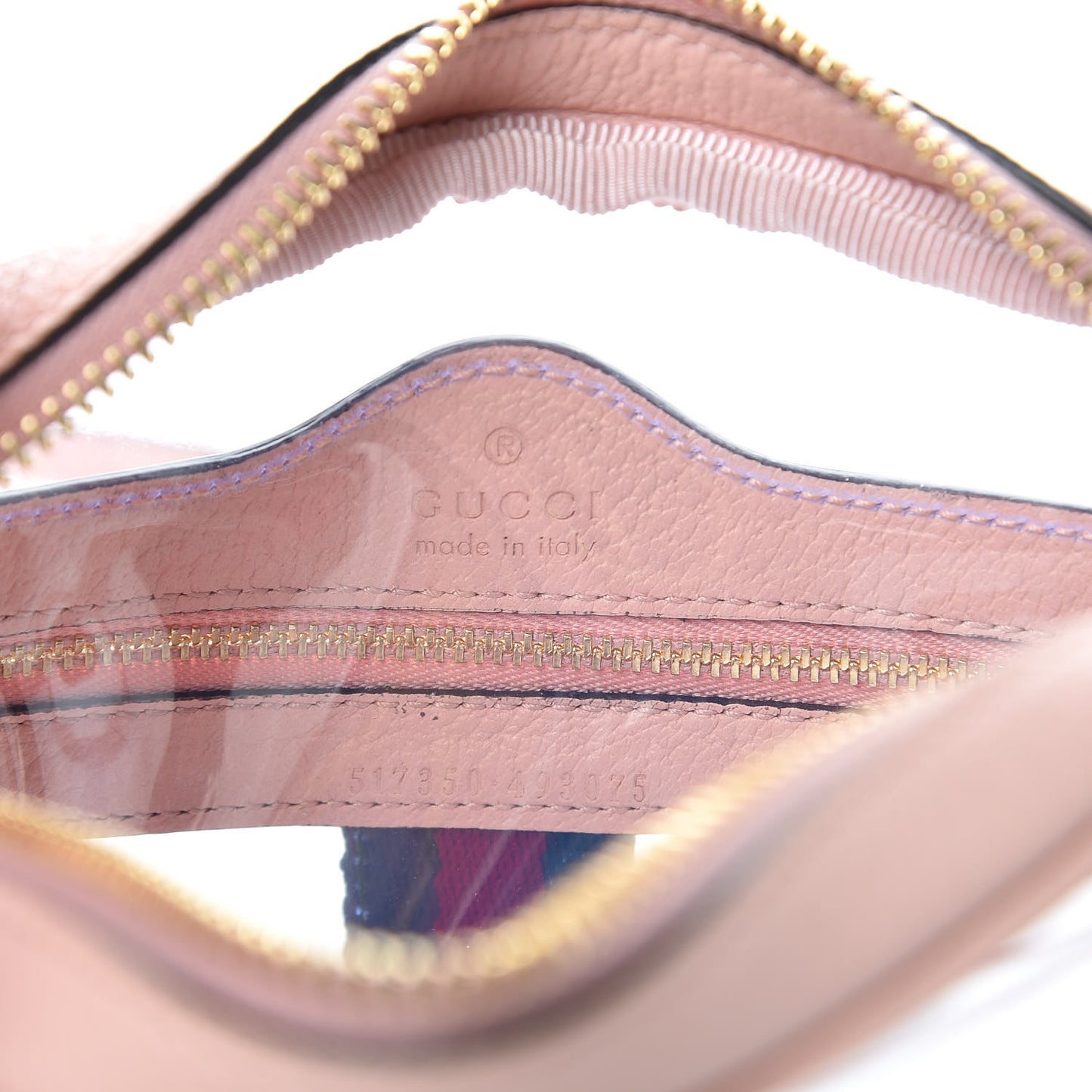 Vinyl Web Mini Ophidia Transparent Shoulder Bag Perfect Pink