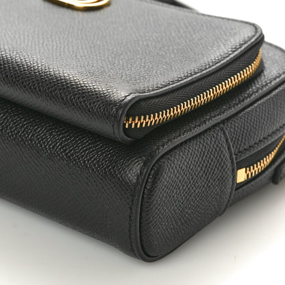 Christian Dior Grained Calfskin Caro Double Pouch Black 9 of 9