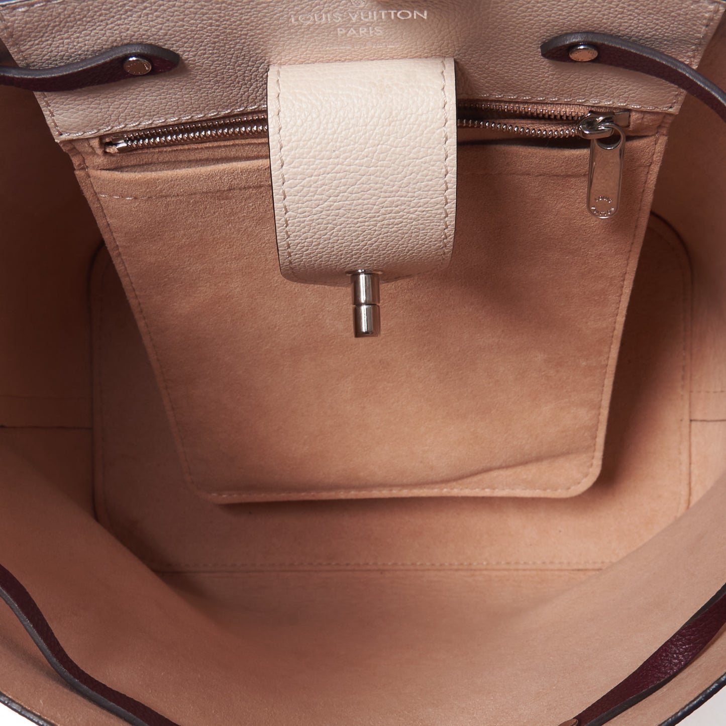 Calfskin Lockme Bucket Soie Quartz Calla