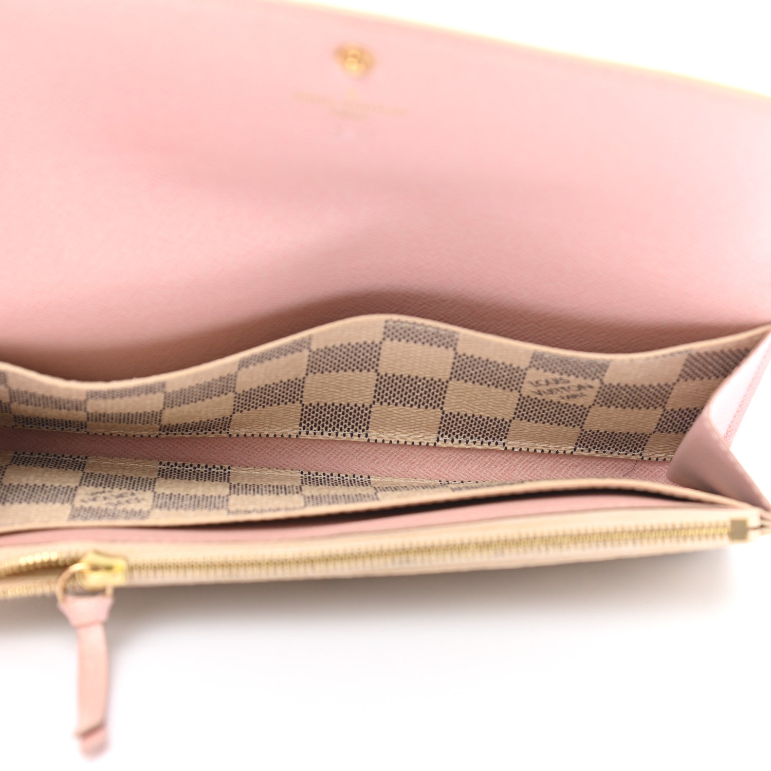 Louis Vuitton Damier Azur Emilie Wallet Rose Ballerine 5 of 9