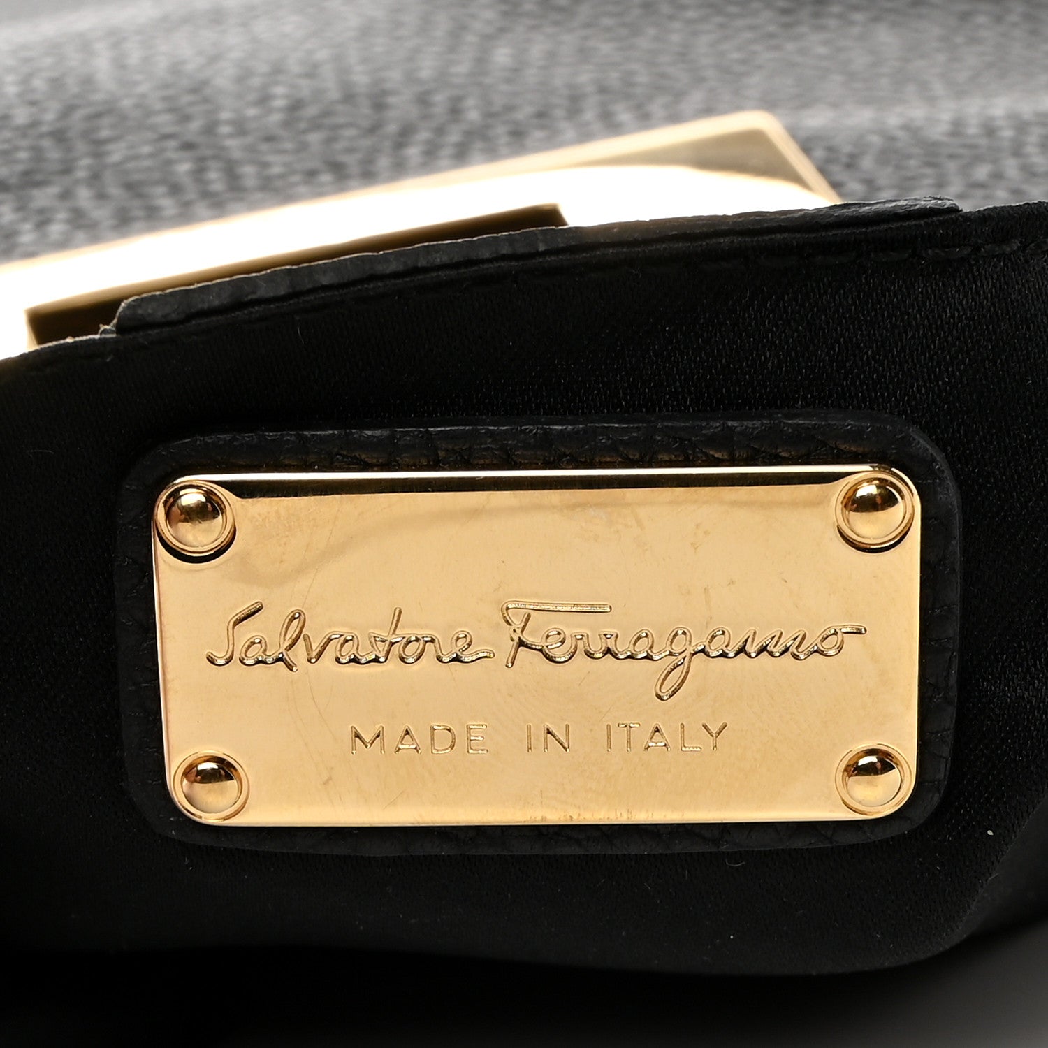 Salvatore Ferragamo Calfskin May Clutch Black 6 of 8