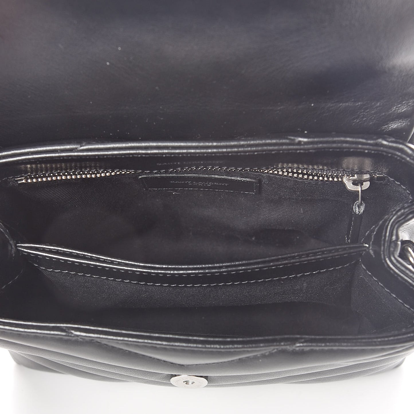 Calfskin Y Quilted Monogram Toy Loulou Crossbody Bag Black