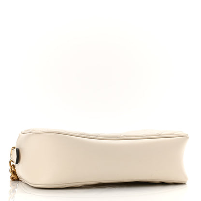 Gucci Calfskin Matelasse Small GG Marmont Chain Shoulder Bag White 4 of 11