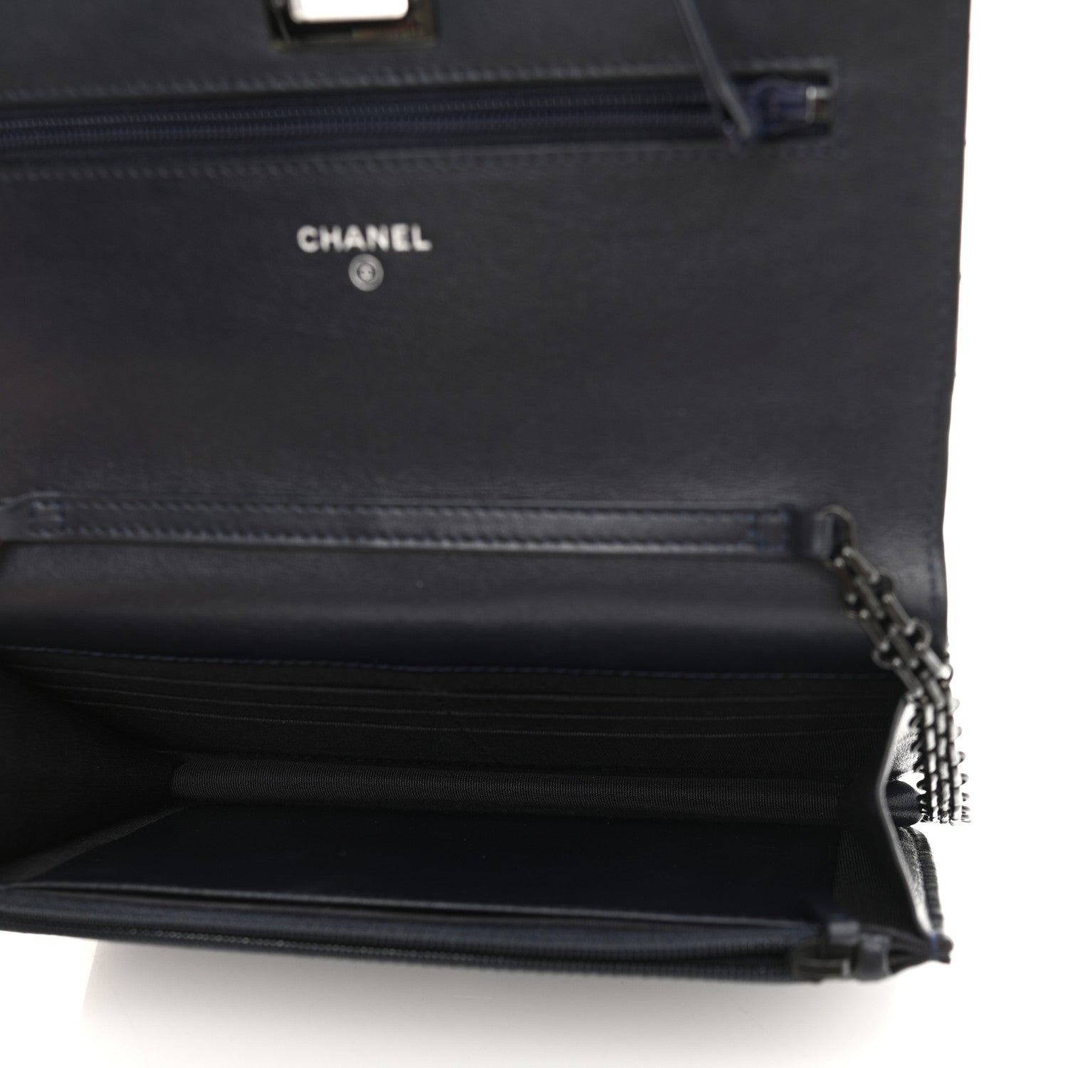 Chanel Aged Calfskin Quilted Reissue Wallet On Chain WOC Navy 5 of 12