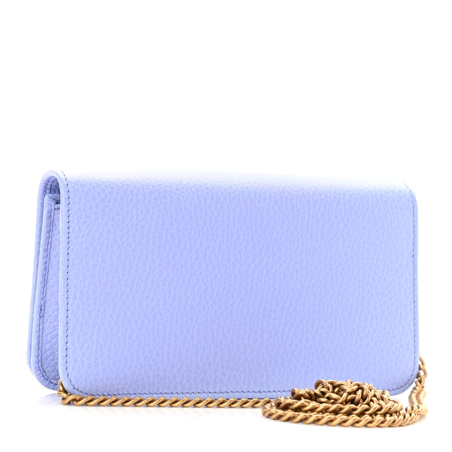 Gucci Dollar Calfskin Garden Mystic Cat Chain Wallet Periwinkle 3 of 9