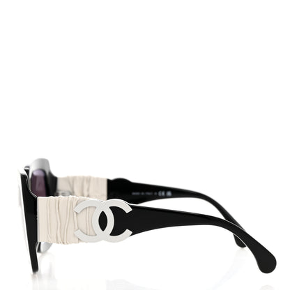Chanel Acetate Calfskin Square Sunglasses 5474-Q-A Black White 3 of 8