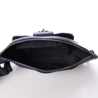 Chanel Crumpled Calfskin Quilted Casual Rock Waist Bag Fanny Pack Blue 7 of 9