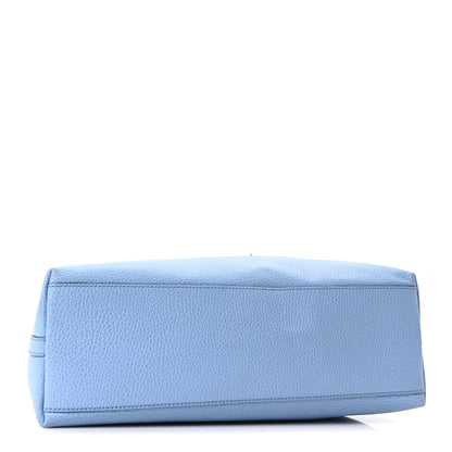 Gucci Calfskin Medium Braided Handle Gifford Tote Blue 3 of 9